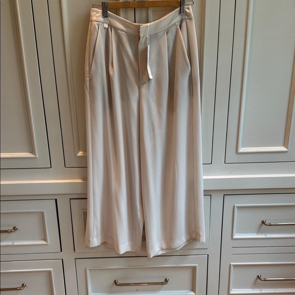 Vince high-waisted tailored culotte in sandstone